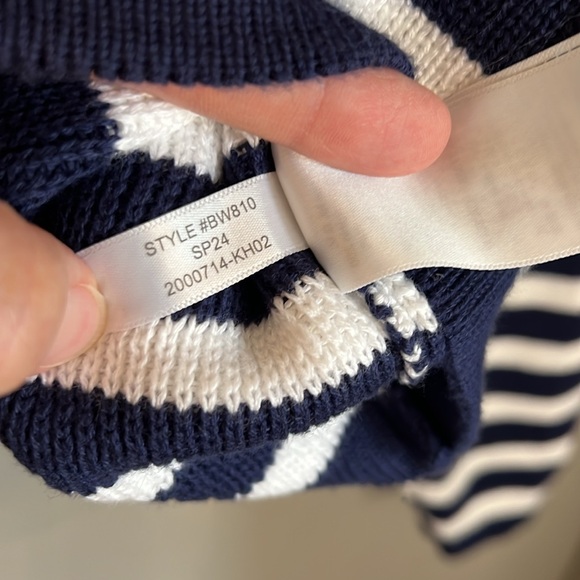 J. Crew Striped cotton lady jacket cardigan sweater in Antique Navy Ivory size S - Picture 12 of 12